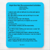 Tapis De Souris Activités non recommandées à haut risque (Devant)