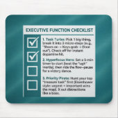 Tapis De Souris ADHD Productivity Executive Function Checklist (Devant)