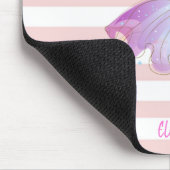 Tapis De Souris Adorable Ballerine Rayures Rose Blanc (Coin)