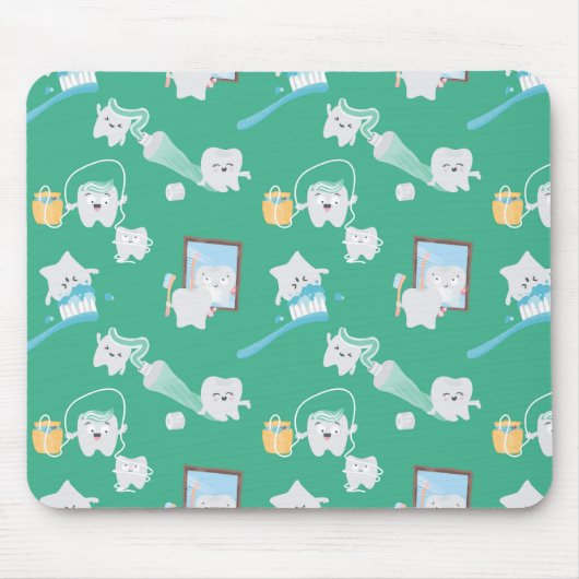 Tapis De Souris Adorable Bébé Dents Bureau dentaire Dentiste (Devant)