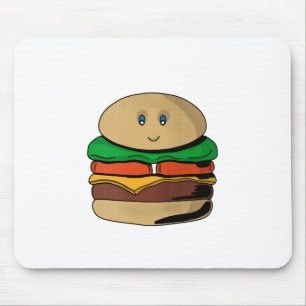 Tapis De Souris Adorable Burger mignon Hamburger Kawaii
