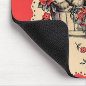 Tapis De Souris adorable chatons dans un panier de fleurs (Coin)