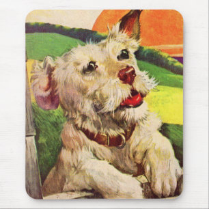 Tapis De Souris adorable chien de terrier des années 1940