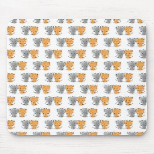 Tapis De Souris Adorable Fluffy Kittens Illustration Cat Art (Devant)