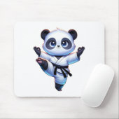 Tapis De Souris Adorable Karate Panda Crane Kick Pose (Avec souris)