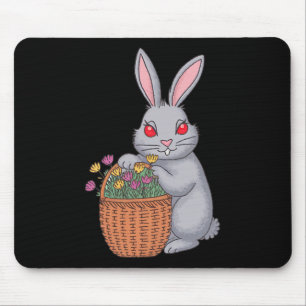 Tapis De Souris Adorable Lapin De Pâques Pierre Avec Bysket De Fle