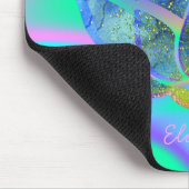 Tapis De Souris adorable Lotus Bleu, Arc-en-ciel holographique (Coin)