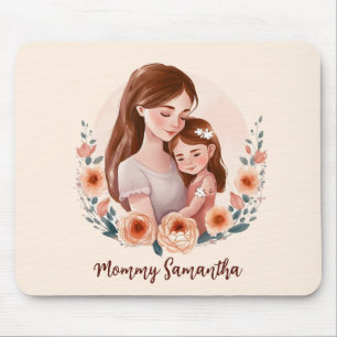 Tapis De Souris Adorable maman et fille Bond - Cadre Floral