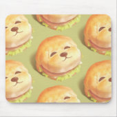 Tapis De Souris Adorable Motif de hamburger visage chien (Devant)