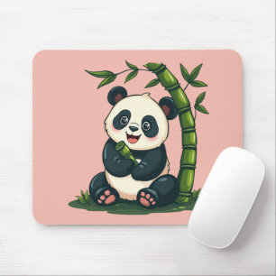 Tapis De Souris Adorable Panda Accrocher Bamboo Cute Cartoon Art