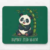Tapis De Souris Adorable Panda Accrocher Bambou mignonette Cartoon (Devant)