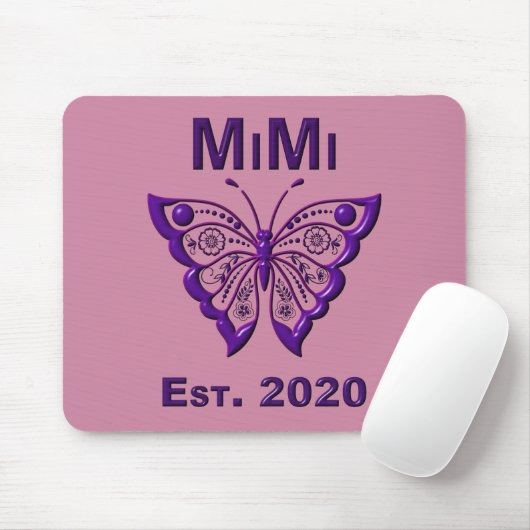 Tapis De Souris Adorable Papillon Mimi "Est 2020" (Avec souris)