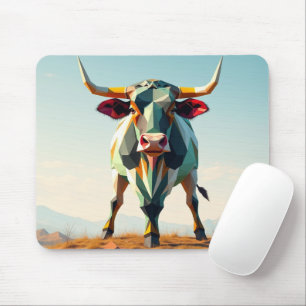 Tapis De Souris Adorable paysage de la vache terrestre haute géomé