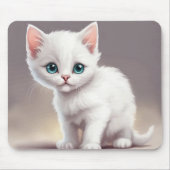 Tapis De Souris adorable petit chaton blanc (Devant)