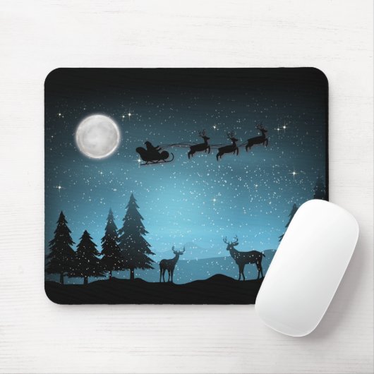 Tapis De Souris Adorable Rindeer La Nuit (Avec souris)