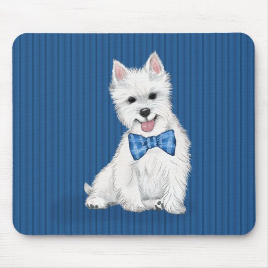 Tapis De Souris Adorable Souris blanc Terrier West Highland (Devant)