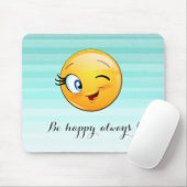 Tapis De Souris Adorable Winking Emoji Face-Be heureux toujours (Avec souris)