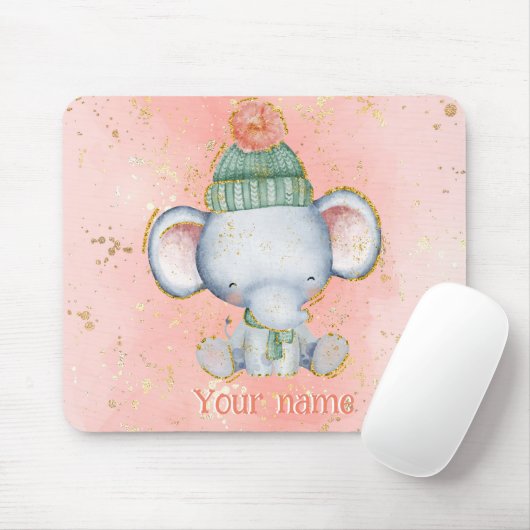 Tapis De Souris Adorables Noël bébé éléphant (Avec souris)