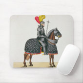 Tapis De Souris Adoubez dans l'armure sur son cheval, plat 'd'un (Avec souris)