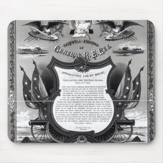 Tapis De Souris Adresse d'adieu du Général Robert E. Lee (Devant)