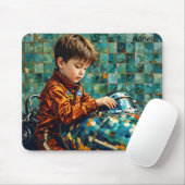 Tapis De Souris ADRIEL~ Young Boy Racing Car Driver ~ (Avec souris)