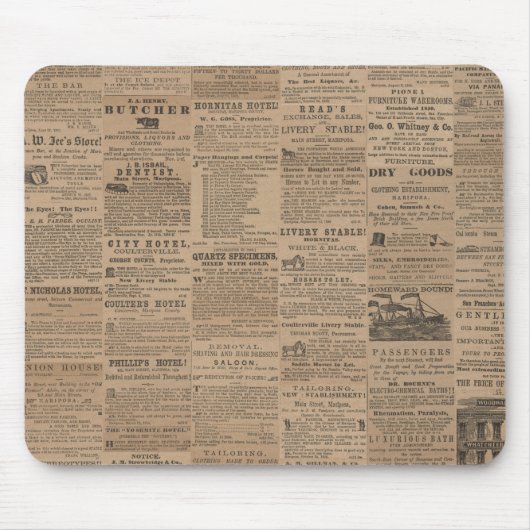 Tapis De Souris Ads of the Past, NY 1856   (Devant)