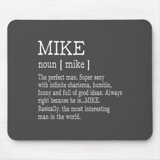 Tapis De Souris Adult Definition First Name Mike Men Funny  (Devant)