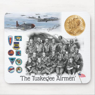 TAPIS DE SOURIS AÉRMEN DE TUSKEGEE - P-51 'MUSTANG' ROUGE TAILS