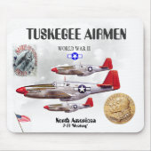 Tapis De Souris AÉRONEFS TUSKEGEE -301e Sq.- WW II Souris Pa (Devant)