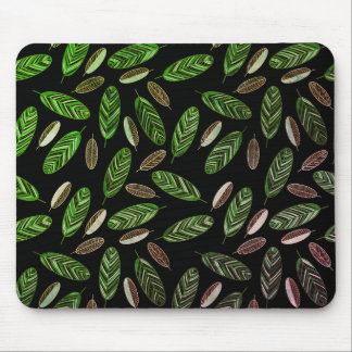 Tapis De Souris Aesthetic Botanical Black& Green Mouse Pad