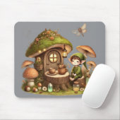 Tapis De Souris "Aesthetic Mushroom House & Elf Mouse Pad (Avec souris)