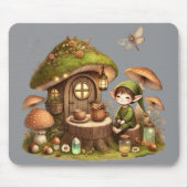 Tapis De Souris "Aesthetic Mushroom House & Elf Mouse Pad (Devant)
