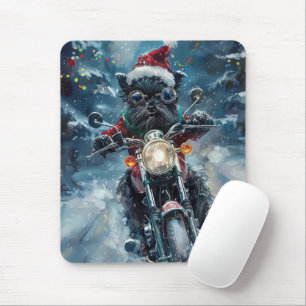 Tapis De Souris Affenpinscher Chien à Moto Noël