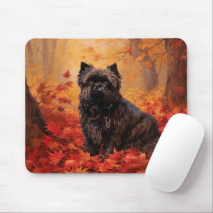 Tapis De Souris Affenpinscher en automne Feuilles automne Inspiré