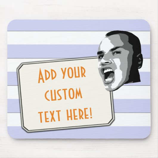 Tapis De Souris Affichage de texte personnalisé sur bandes bleues  (Devant)