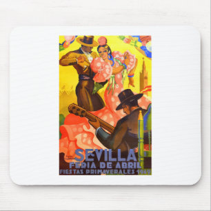 Tapis De Souris Affiche 1949 juste de l'Espagne Séville avril