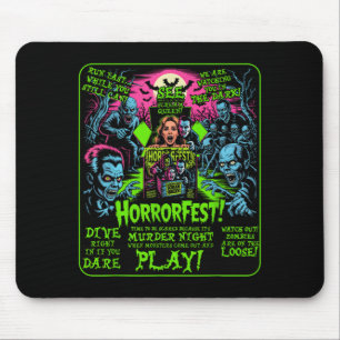 Tapis De Souris Affiche ancienne d'Horreurfest de film d'Halloween