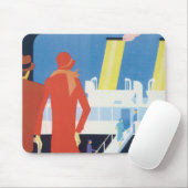 Tapis De Souris Affiche belge de ferry d'art déco (Avec souris)