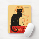 Tapis De Souris Affiche Classique Chat Noir de Steinlen en Noir (Avec souris)