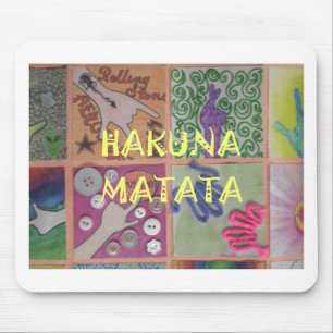 Tapis De Souris Affiche d'art du signe de la main Hakuna Matata