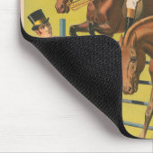 Tapis De Souris Affiche De Cirque De 2 Ponies Qui Saute Sur Un Obs (Coin)