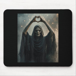 Tapis De Souris Affiche de fantôme drôle coeur mains visage effray