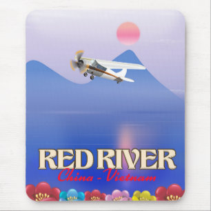 Tapis De Souris Affiche de vacances au Cambodge de la rivière Roug