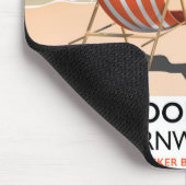 Tapis De Souris Affiche de voyage de Duckpool Beach Cornwall (Coin)