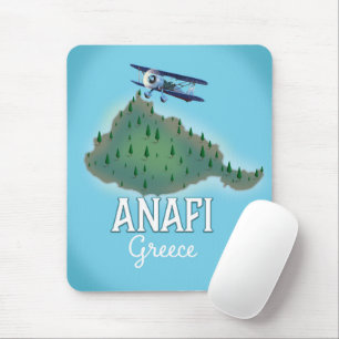 Tapis De Souris Affiche de voyage de l'île d'Anafi Grèce.