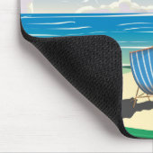 Tapis De Souris Affiche de voyage de plage de Woolacombe Devon (Coin)