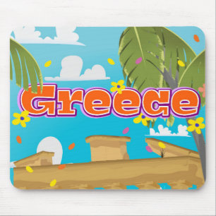 Tapis De Souris Affiche de voyage en Grèce.