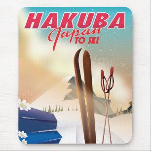Tapis De Souris Affiche de voyage japonaise Hakuba.