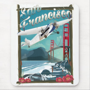 Tapis De Souris Affiche de voyage pour un vol à San Francisco
