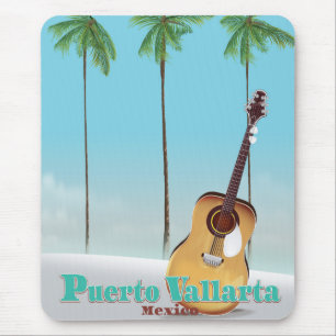 Tapis De Souris Affiche de voyage Puerto Vallarta Mexique